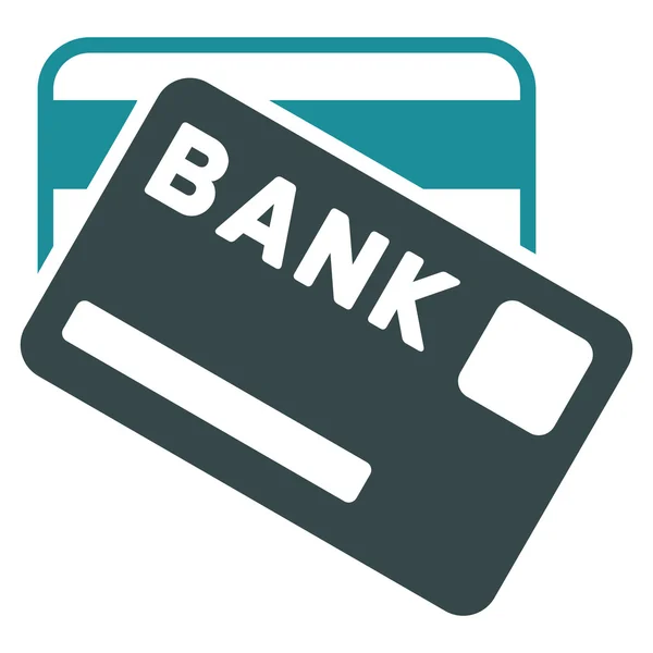 Банковские карты икона плоской глифы — стоковое фото
