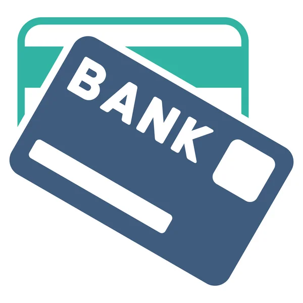 Tarjetas bancarias Flat Glyph Icon — Foto de Stock
