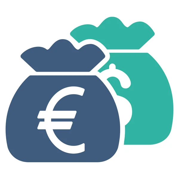 欧元钱袋扁平字形图标 — 图库照片