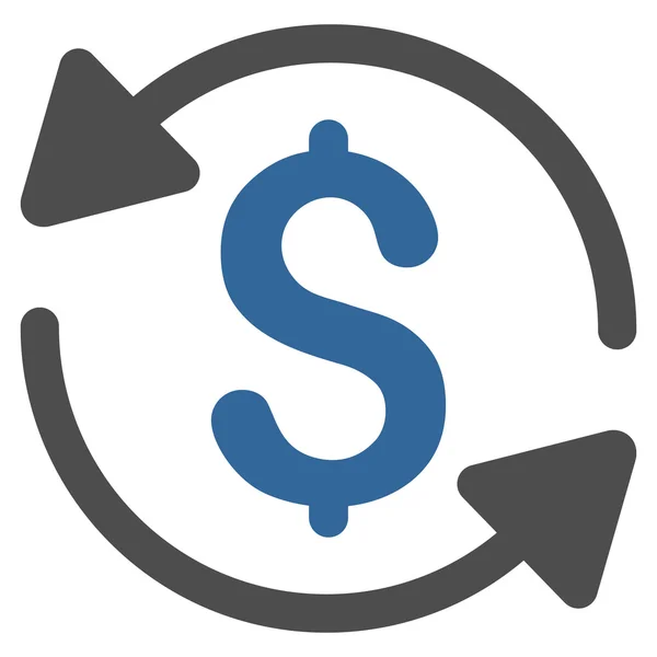 Pengar omsättningen platt Glyph ikonen — Stockfoto