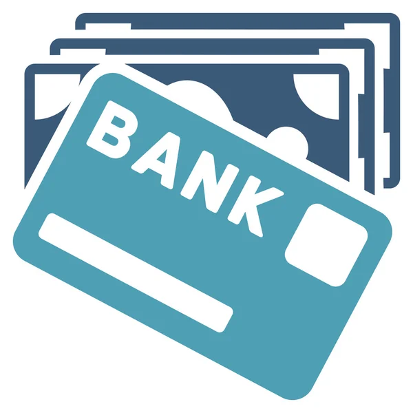 Kredi para düz glif simgesi — Stok fotoğraf