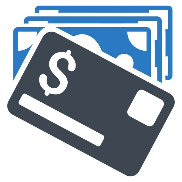 Billetes y tarjeta Flat Glyph Icon — Foto de Stock