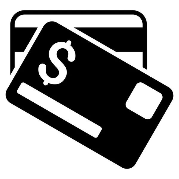 Кредитные карты икона плоской глифы — стоковое фото