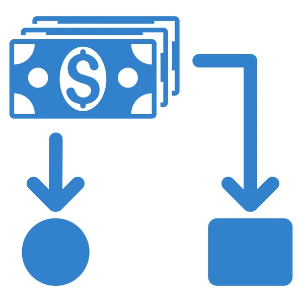 Przepływów pieniężnych z płaskim glifów ikona — Zdjęcie stockowe