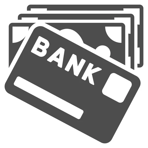Кредитні гроші плоска піктограма Glyph — стокове фото