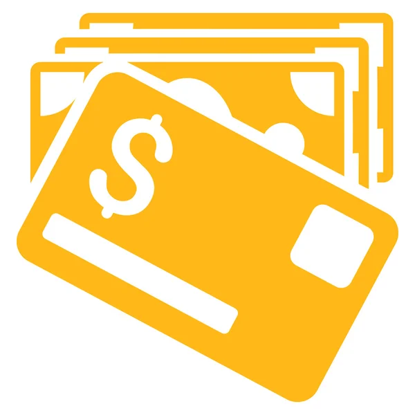 Bankbiljetten en kaart platte Glyph-pictogram — Stockfoto