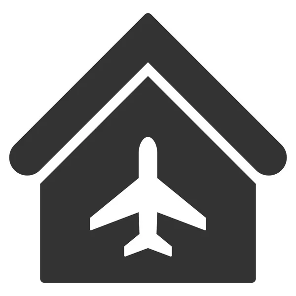 Vliegtuigen Hangar platte Glyph pictogram — Stockfoto