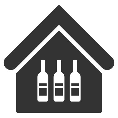 Wine Bar düz glif simgesi