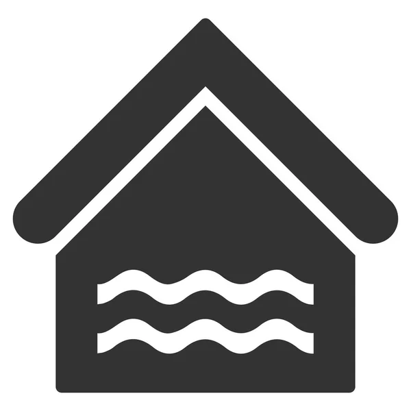 Икона "Бассейн с плоским глифом" — стоковое фото