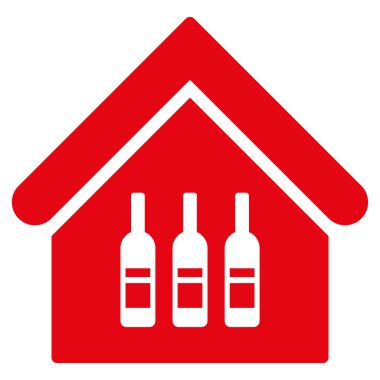 Wine Bar düz glif simgesi