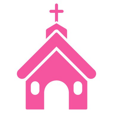 Kilise düz glif simgesi