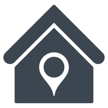 Evin konumu düz glif simgesi