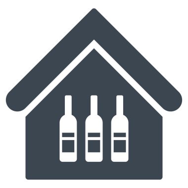 Wine Bar düz glif simgesi