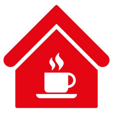 Cafe ev düz glif simgesi