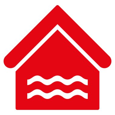 Su havuzu düz glif simgesi