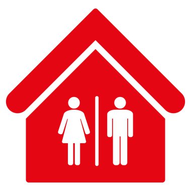 Tuvalet Binası düz glif simgesi