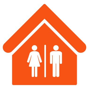 Tuvalet Binası düz glif simgesi