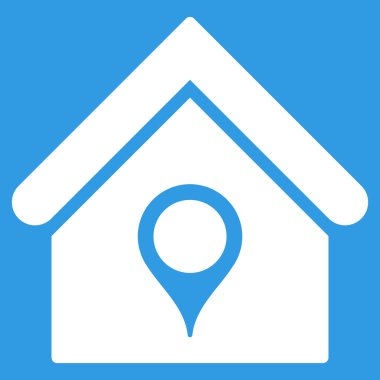 Evin konumu düz glif simgesi