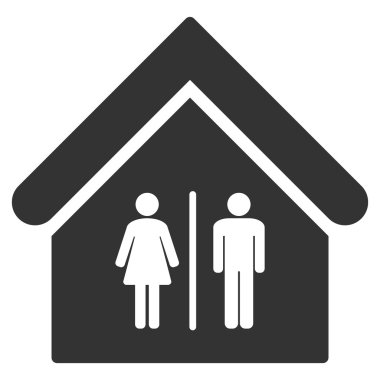 Tuvalet Binası düz glif simgesi