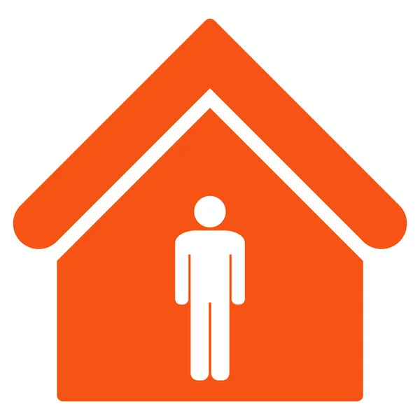 Mann Toilette Gebäude Wohnung Glyphen-Symbol — Stockfoto