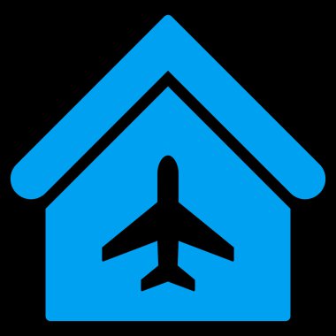 Uçak Hangar düz vektör simgesi
