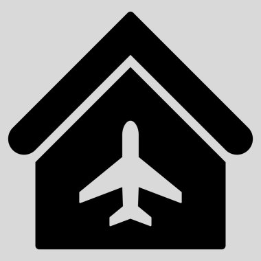 Uçak Hangar düz vektör simgesi