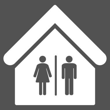 Tuvalet Binası düz vektör simgesi