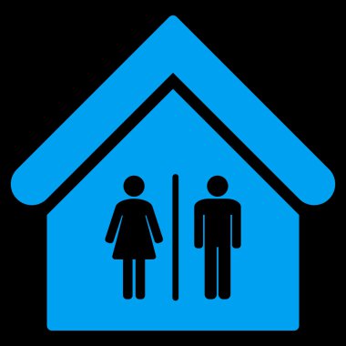 Tuvalet Binası düz vektör simgesi