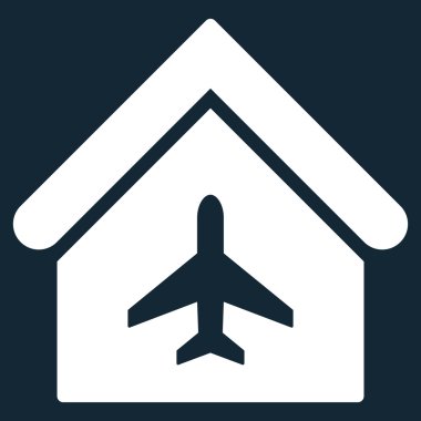 Uçak Hangar düz vektör simgesi