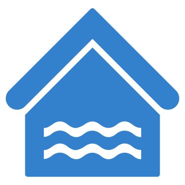 Su havuzu düz vektör simgesi