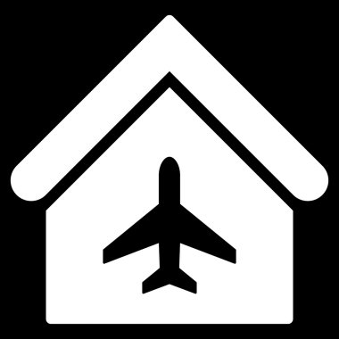 Uçak Hangar düz vektör simgesi