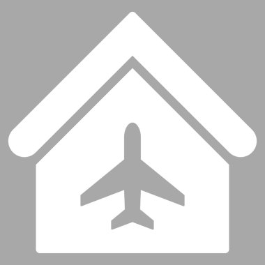 Uçak Hangar düz vektör simgesi