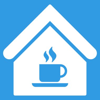 Cafe ev düz vektör simgesi