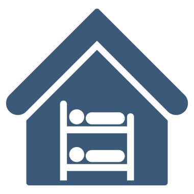 Hostel düz vektör simgesi