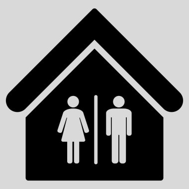 Tuvalet Binası düz vektör simgesi