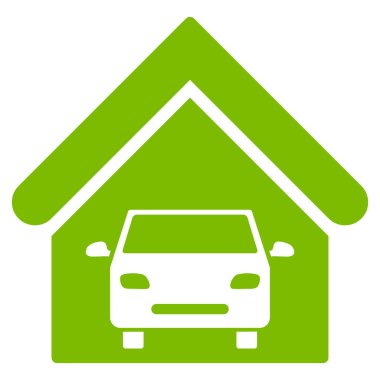 Araba garaj düz vektör simgesi