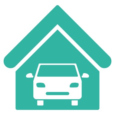 Araba garaj düz vektör simgesi