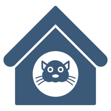 Kedi evi düz vektör simgesi