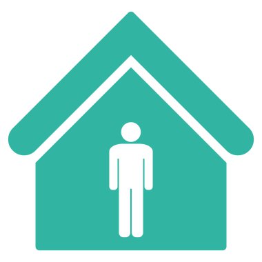 Adam tuvalet Binası düz vektör simgesi