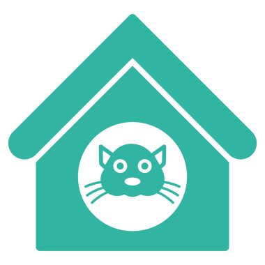 Kedi evi düz vektör simgesi