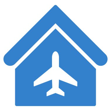 Uçak Hangar düz vektör simgesi