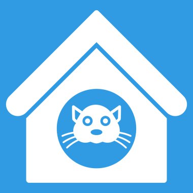 Kedi evi düz vektör simgesi