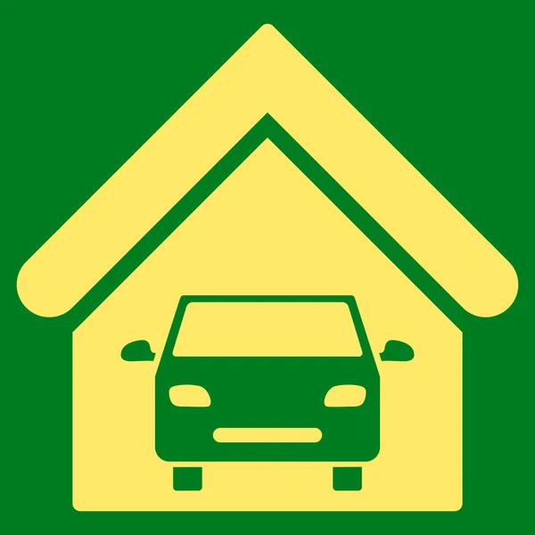 Samochód w garażu płaski wektor ikona — Wektor stockowy
