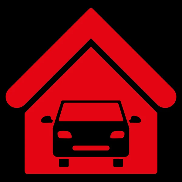 Car Garage Flat Vector Icon — Stock Vector