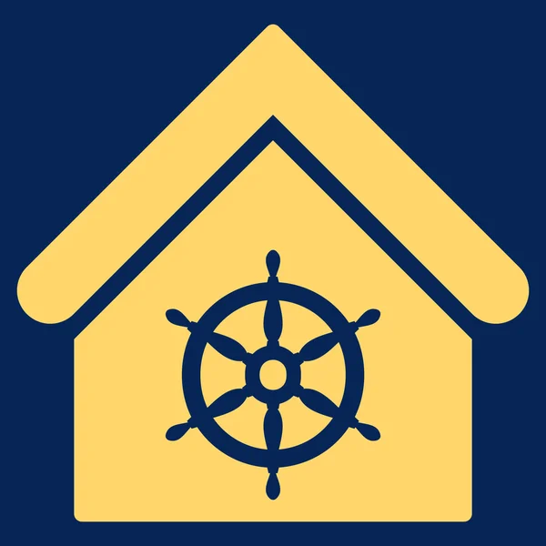 Steering Wheel House Flat Vector Icon — Stock Vector