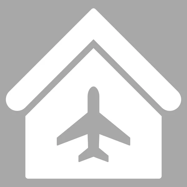 Flugzeug Hangar flache Vektor-Symbol — Stockvektor