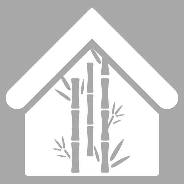 Bamboo House Flat Vector Icon — Stock Vector