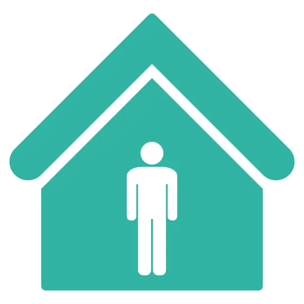 Icône vectorielle plate de bâtiment de toilette d'homme — Image vectorielle