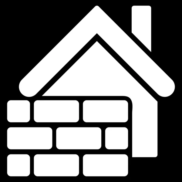 Realty Brick Wall Flat Vector Icon — Stock Vector