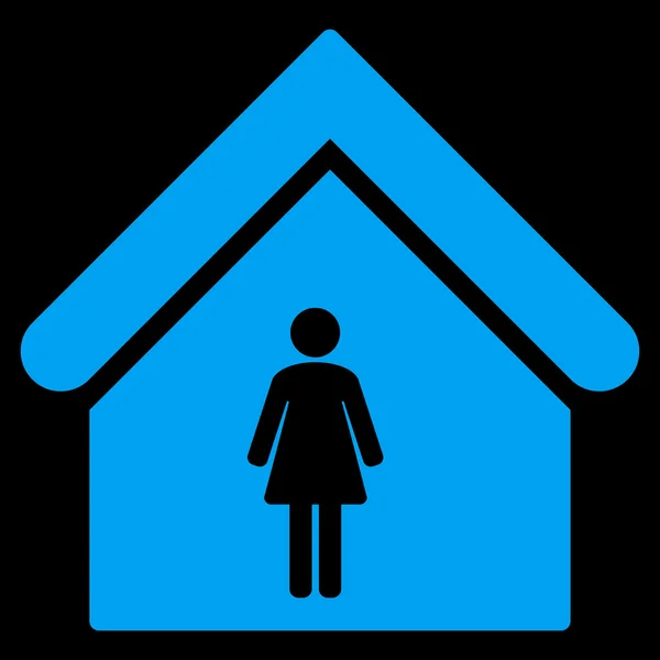 Kvinna toalett platt vektor symbol — Stock vektor